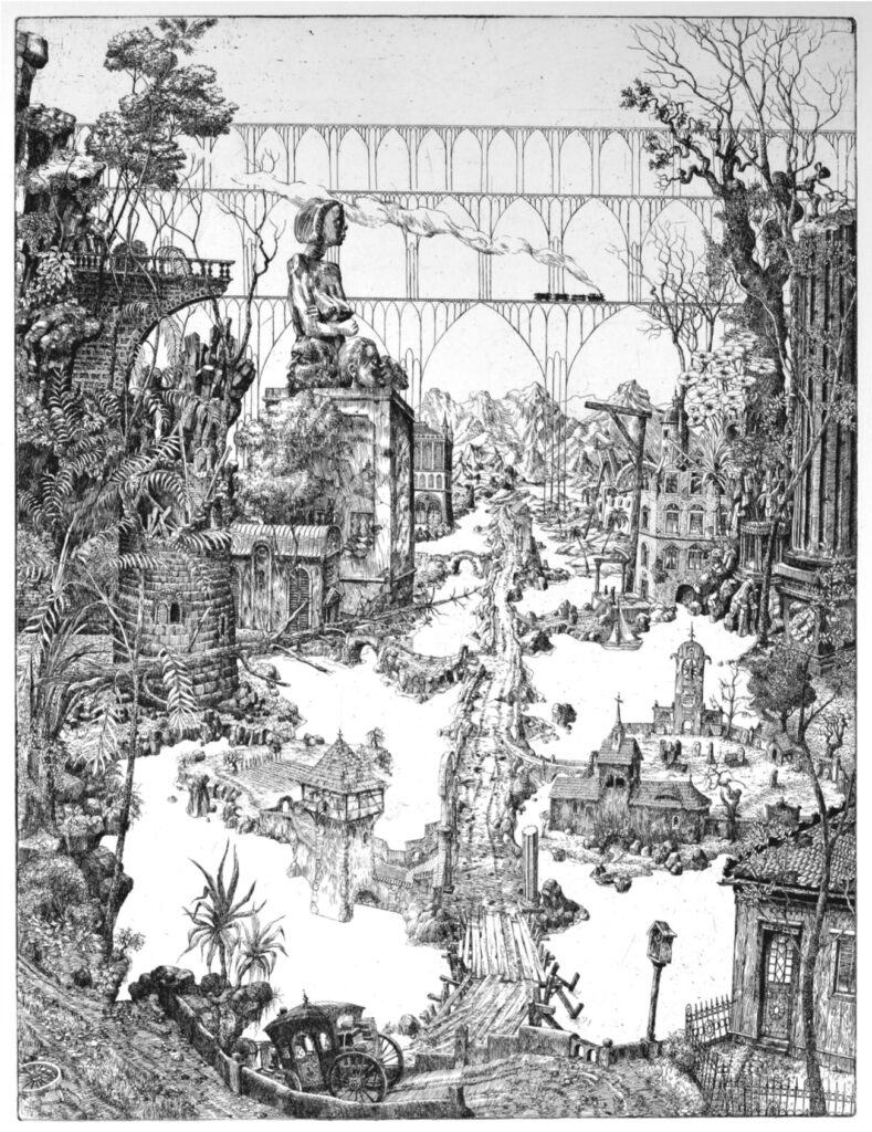 Hans Jürgen Reichelt „Der große Traum", 2005, Radierung, 50 x 38 cm